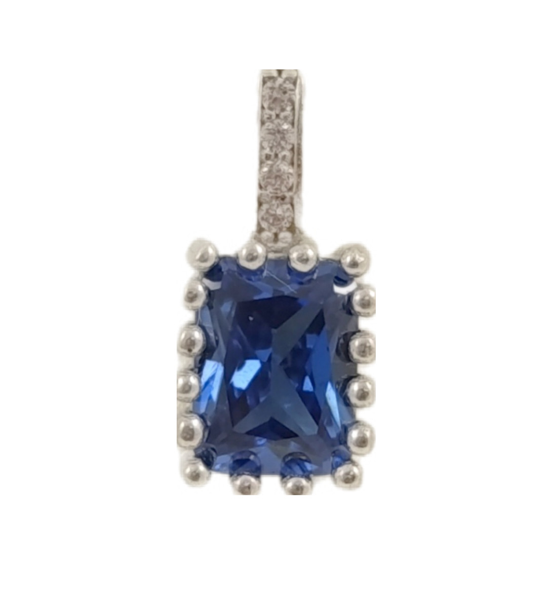 Срібний кулон з танзанітом і цирконієм П3790-тз, фото 1