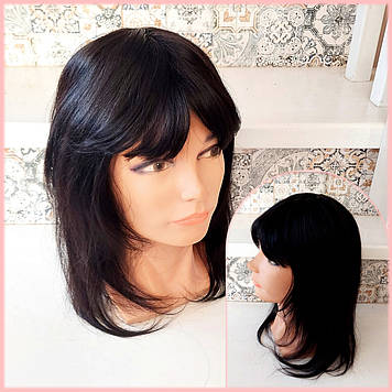 Перука з натурального волосся каскад італійка чорний ALINA new- 1В