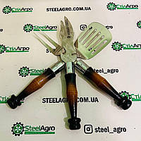 Багатофункціональна виделка для зняття м'яса і шашлику + відкривачка + ніж двоколірна ручка Kozak Grill, фото 3