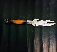 Багатофункціональна виделка для зняття м'яса і шашлику + відкривачка + ніж двоколірна ручка Kozak Grill, фото 2