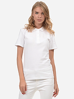 Жіноча футболка-поло біла без принту