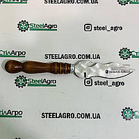 Багатофункціональна виделка для зняття м'яса і шашлику + відкривачка + ніж світло коричнева ручка Kozak Grill, фото 3