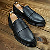 Чоловічі шкіряні лофери (натуральна шкіра) чорні туфлі зі шкіри для чоловіків на весну осінь, розміри 40-45, фото 5