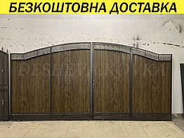 Ворота з профнастилом та каліткою Код: А-01237(1)