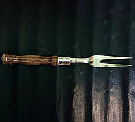 Багатофункціональна виделка для зняття м'яса і шашлику темно коричнева ручка Kozak Grill, фото 5