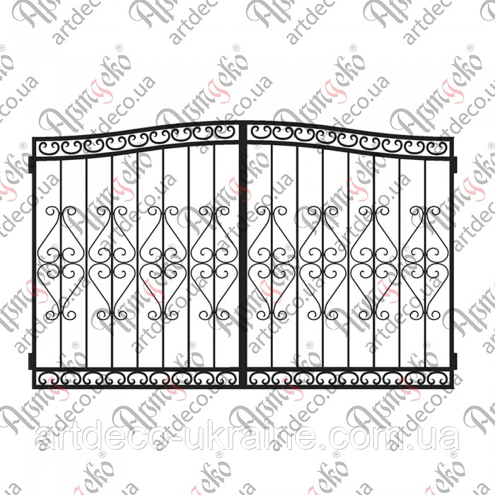 Ворота ковані 1600х2500 (КВ-19) КОМПЛЕКТ ЕЛЕМЕНТІВ, фото 1