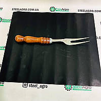 Багатофункціональна виделка для зняття м'яса і шашлику світло коричнева ручка Kozak Grill, фото 3