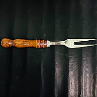 Багатофункціональна виделка для зняття м'яса і шашлику світло коричнева ручка Kozak Grill, фото 5