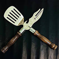 Багатофункціональна лопатка для BBQ темно коричневая ручка Kozak Grill, фото 5