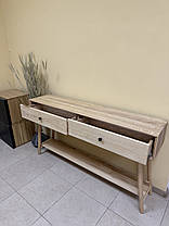 Консольний столик із дерева (натуральний ясен) 1100х350х800 мм, фото 4