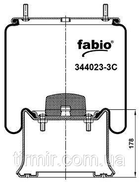 Пневмоподушка підвіски 4023NP03 з металевим стаканом, фото 1