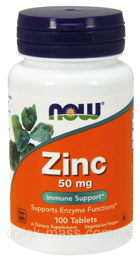 Цинк Now Zinc Gluconate 50mg 100 tab