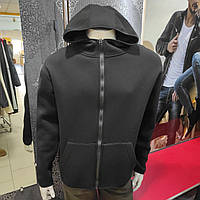 Толстовка Alore чоловіча блискавка фліс однотонна капюшон тепла 2XL чорна