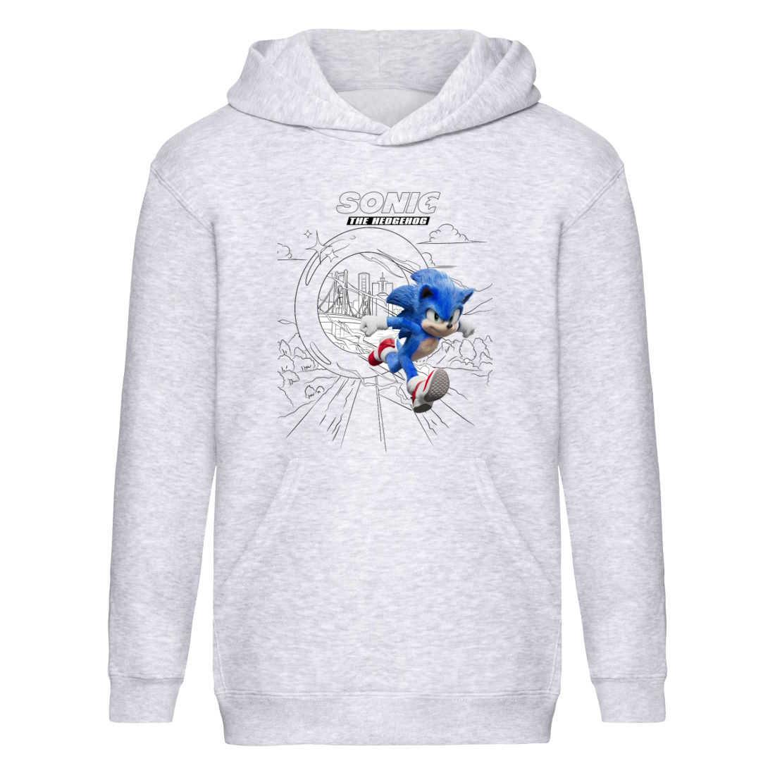 Худі Сонік дитяче (Sonic 0010) сіре, 116-128-140-152-164 розмір