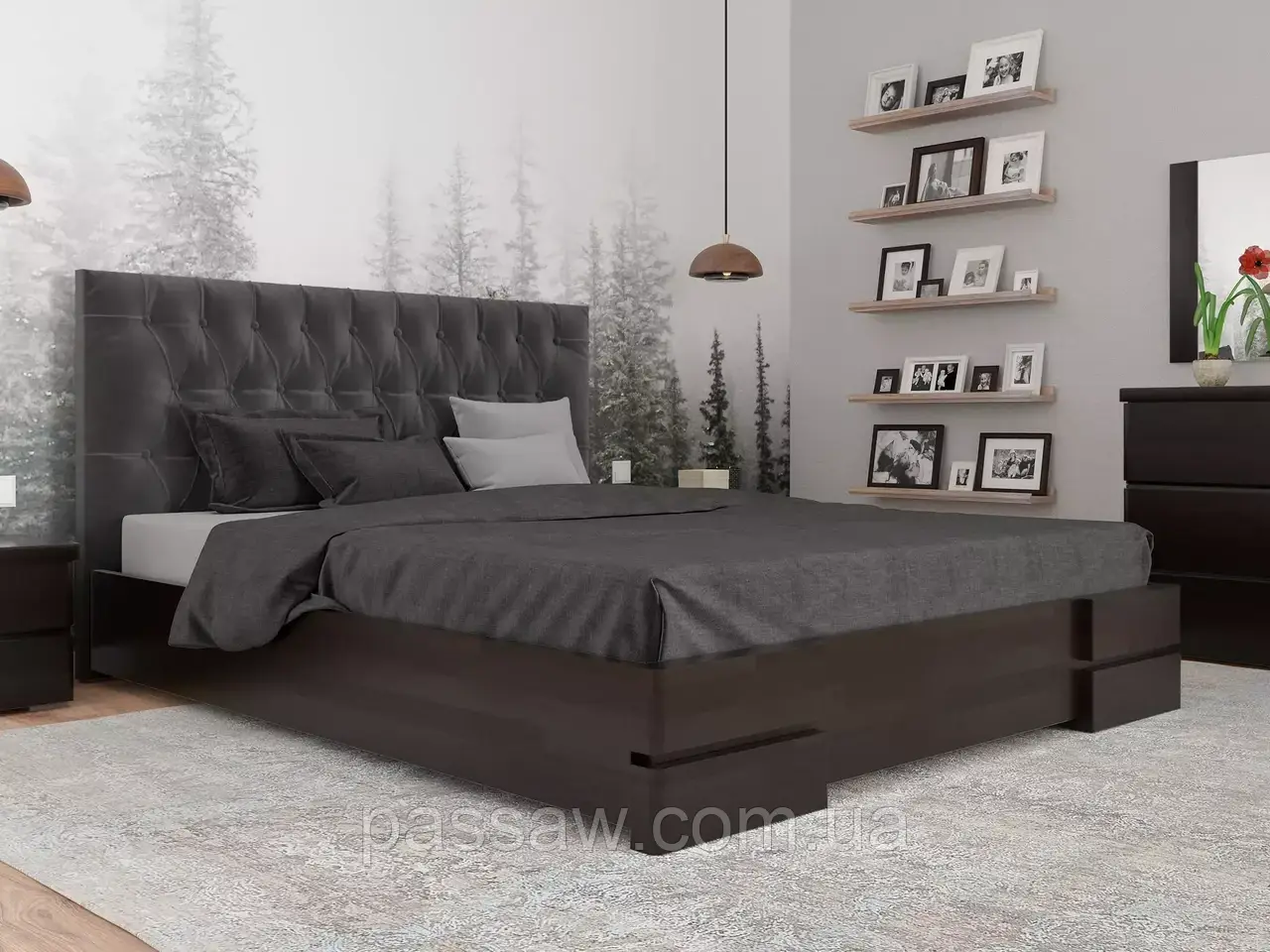 Ліжко з підіймальним механізмом Камелія Arbor Drev 1,6 сосна