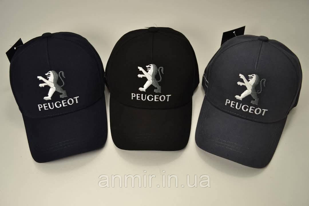 Кепка чоловіча з вишивкою PEUGEOT котон 56-61 см, кольору міксом