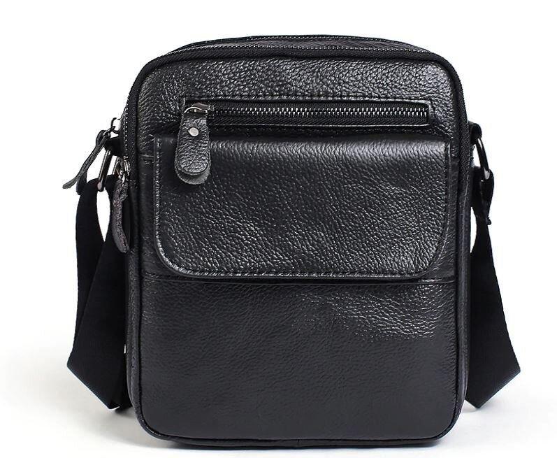 Сумка чоловіча зерниста Vintage 14704 Чорна, фото 1