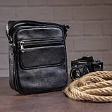 Сумка чоловіча зерниста Vintage 14704 Чорна, фото 5