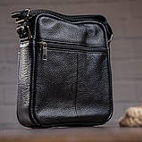 Сумка чоловіча зерниста Vintage 14704 Чорна, фото 6