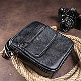 Сумка чоловіча зерниста Vintage 14704 Чорна, фото 10