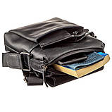 Сумка чоловіча матова SHVIGEL 11173 шкіряна Чорна, фото 3