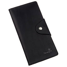 Гаманець чоловічий вертикальний з вінтажної шкіри на кнопках SHVIGEL 16182 Чорний