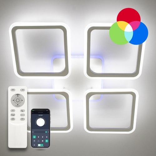 Керована світлодіодна люстра LILY RGB 100W 7R APP WHITE/CLEAR Luminaria 220V IP20 з пультом ДУ