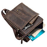 Сумка чоловіча SHVIGEL 11104 шкіряна Коричнева, фото 3