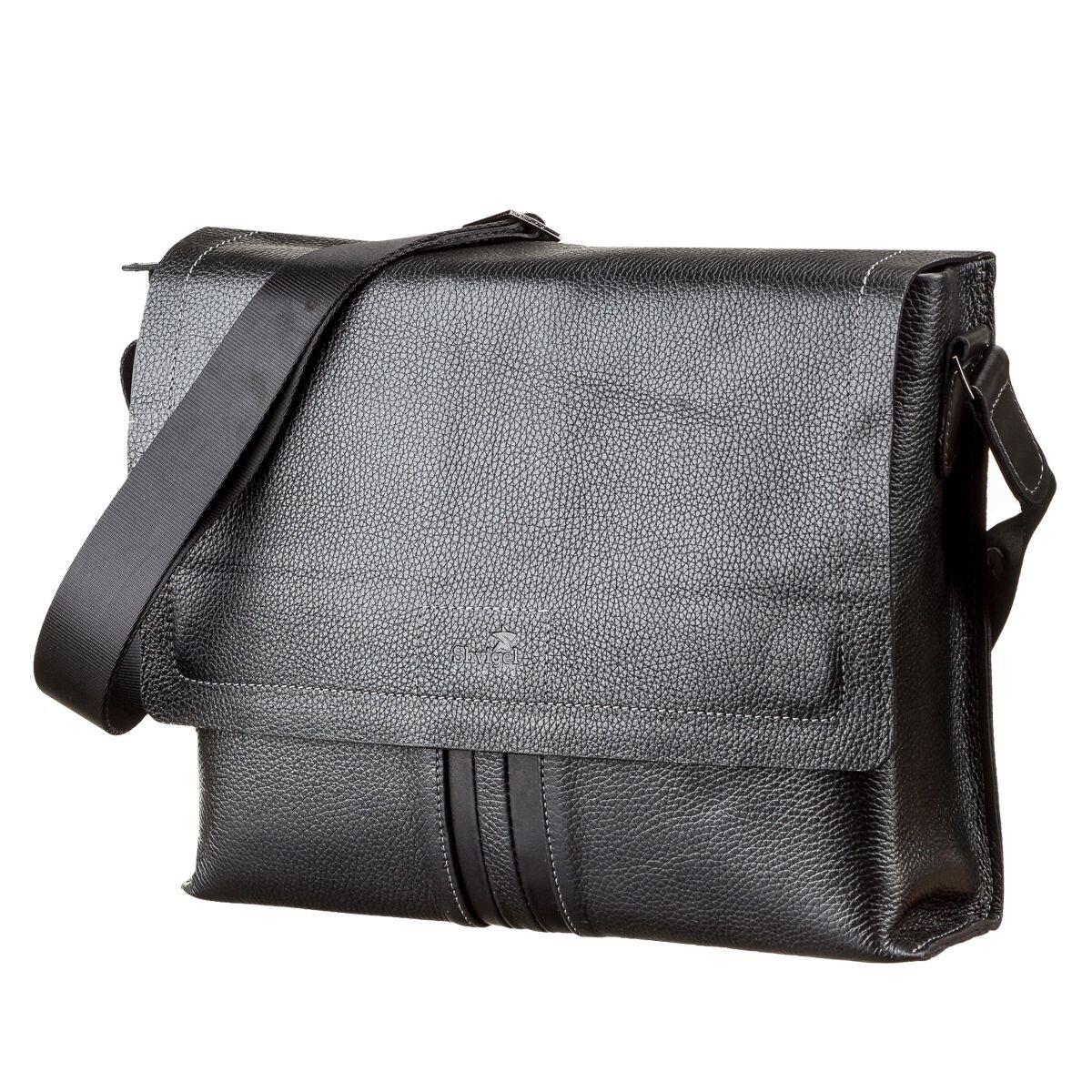 Сумка чоловіча SHVIGEL 11106 шкіряна Чорна, фото 1