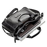 Сумка чоловіча SHVIGEL 11107 шкіряна Чорна, фото 5