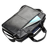 Сумка чоловіча SHVIGEL 11107 шкіряна Чорна, фото 8