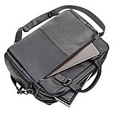 Сумка чоловіча SHVIGEL 11117 шкіряна Чорна, фото 5