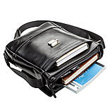 Сумка чоловіча SHVIGEL 11118 шкіряна Чорна, фото 5