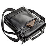 Сумка чоловіча SHVIGEL 11118 шкіряна Чорна, фото 7