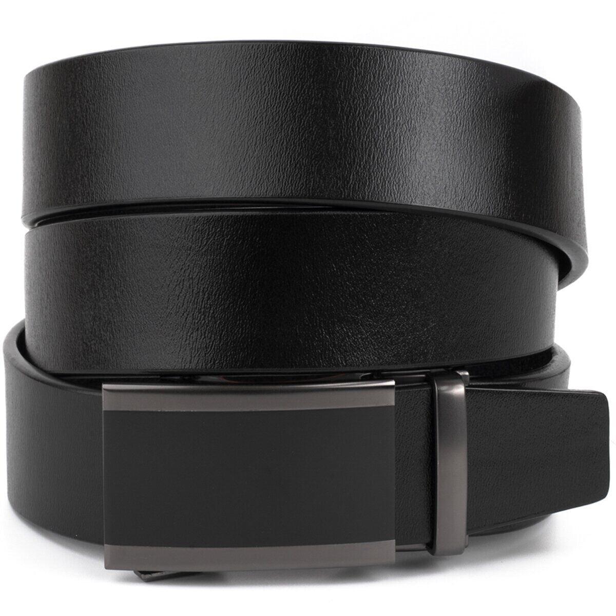 Ремінь чоловічий c затемненою пряжкою і чорною вставкою Vintage 20284 Чорний, фото 1