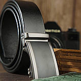 Ремінь чоловічий c затемненою пряжкою і чорною вставкою Vintage 20284 Чорний, фото 5