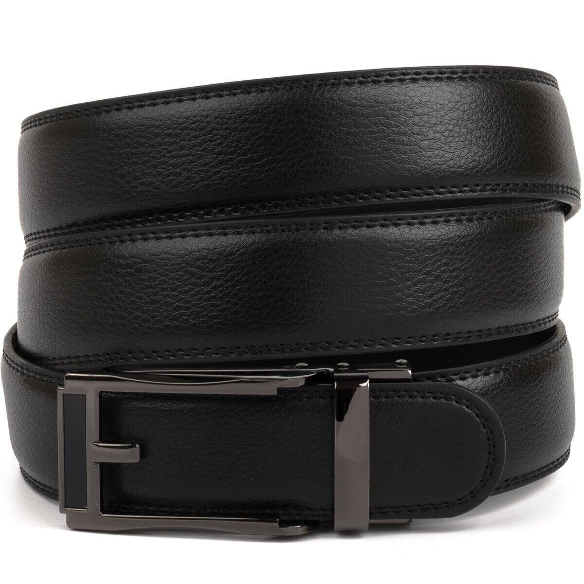 Ремінь чоловічий c тонкою пряжкою у вигляді рамки Vintage 20218 Чорний, фото 1