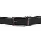 Ремінь чоловічий c тонкою пряжкою у вигляді рамки Vintage 20218 Чорний, фото 2