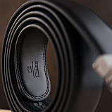 Ремінь чоловічий c тонкою пряжкою у вигляді рамки Vintage 20218 Чорний, фото 5