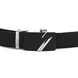 Ремінь чоловічий з чорною матовою пряжкою Vintage 20329 Чорний, фото 2