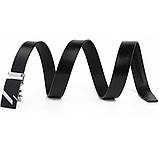 Ремінь чоловічий з чорною матовою пряжкою Vintage 20329 Чорний, фото 3