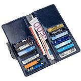 Гаманець унісекс вертикальний зі шкіри Алькор на кнопках SHVIGEL 16174 Синій, фото 6