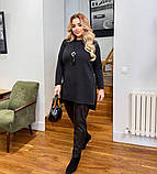 Костюм жіночий зі шкіряними вставками 7675, фото 4