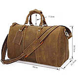 Сумка дорожня Vintage 14050 з вінтажній шкіри Коричнева, фото 5