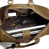 Сумка дорожня Vintage 14050 з вінтажній шкіри Коричнева, фото 8