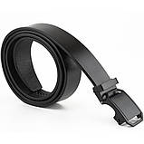 Ремінь чоловічий з пряжкою матовою Vintage 20269 Чорний, фото 3