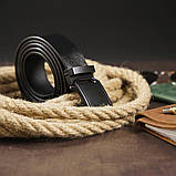 Ремінь чоловічий з пряжкою матовою Vintage 20269 Чорний, фото 6