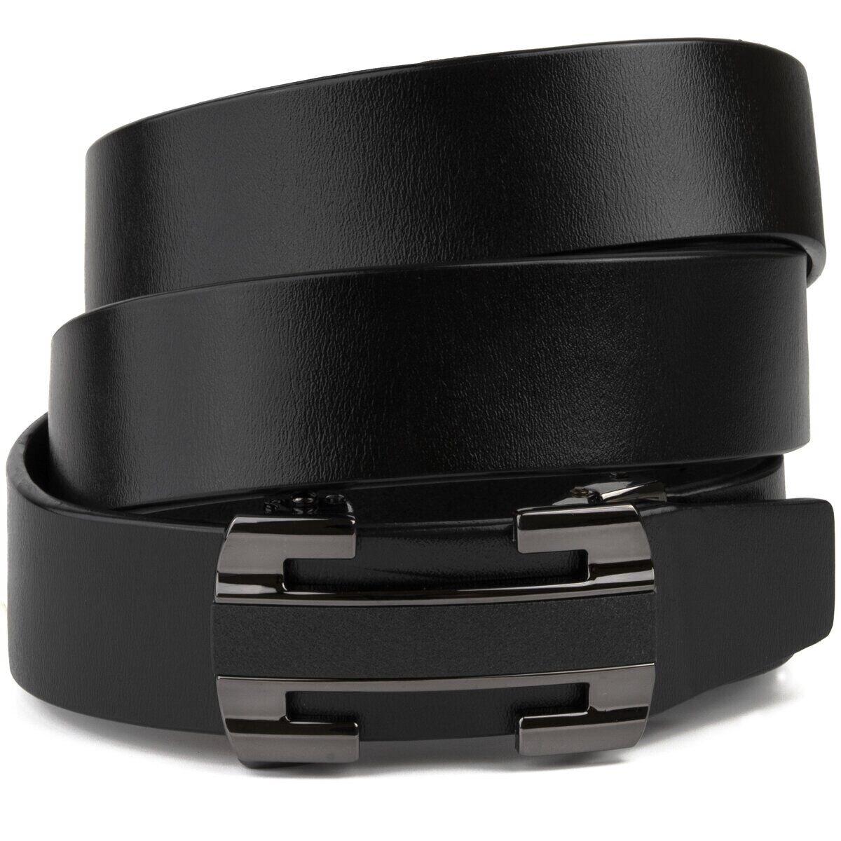 Ремінь чоловічий з пряжкою куточки Vintage 20262 Чорний, фото 1