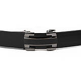 Ремінь чоловічий з пряжкою куточки Vintage 20262 Чорний, фото 4