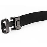 Ремінь чоловічий з пряжкою куточки Vintage 20262 Чорний, фото 5